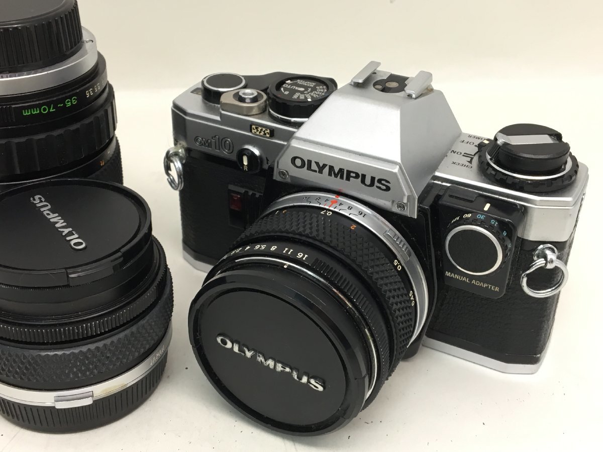 OLYMPUS OM10/OM-SYSTEM ZUIKO AUTO-W 28mm 1:2.8/1:3.6 35-70mm/1:1.8 50mm 一眼レフカメラ ジャンク 中古【UW020136】_画像1