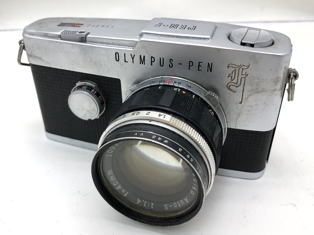 OLYMPUS-PEN F / G.Zuiko Auto-S 1:1.4 f=40mm 一眼レフカメラ ジャンク 中古【UW020323】_画像1