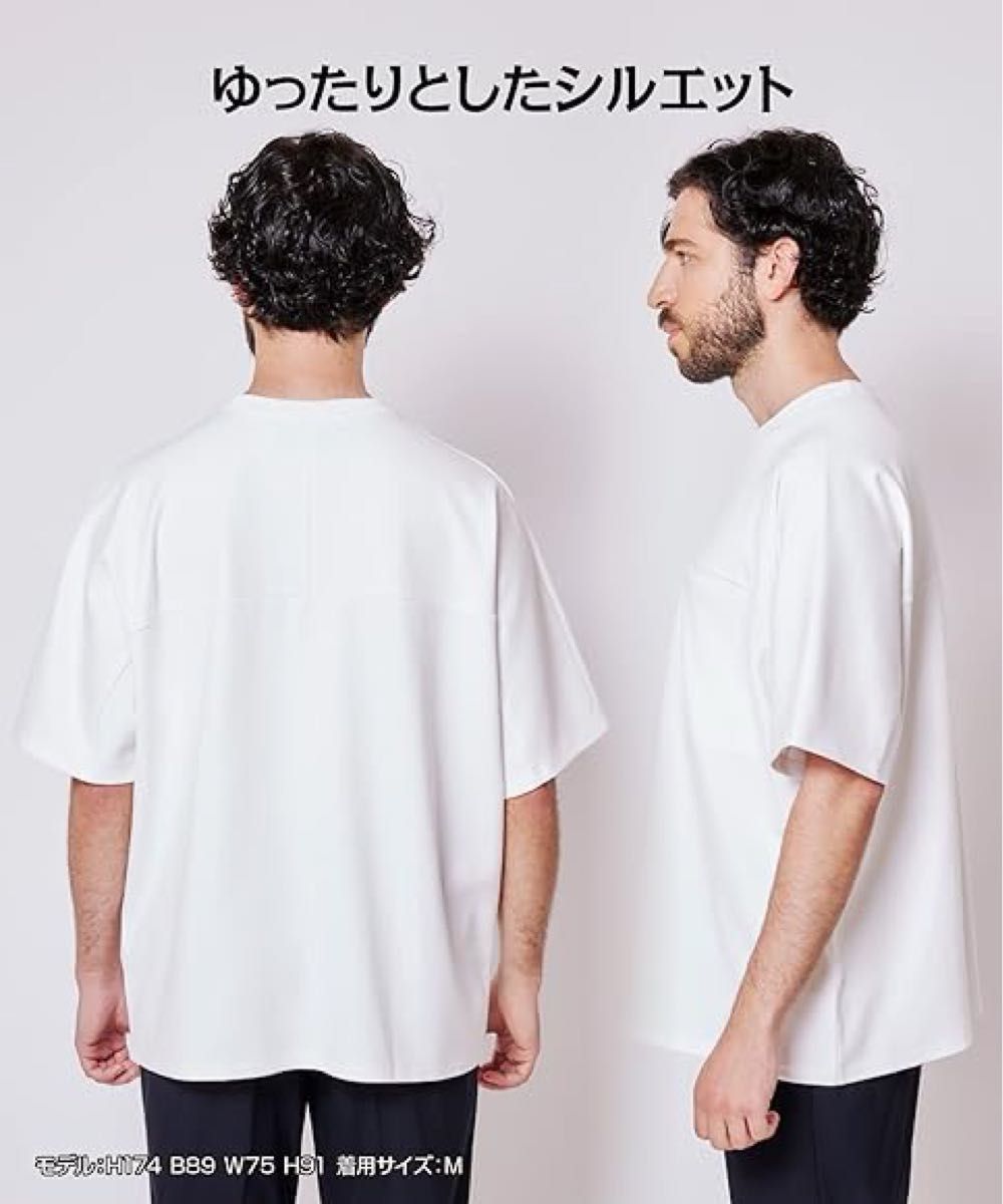 [AIM] ブラック　エイムオム Tシャツ 透けない メンズ 半袖 ビッグシルエット