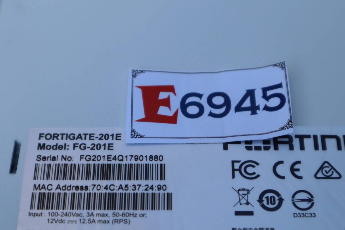 E6945 Y 【Fortinet Fortigate 201E FG-201E】ファイアウォールの画像6