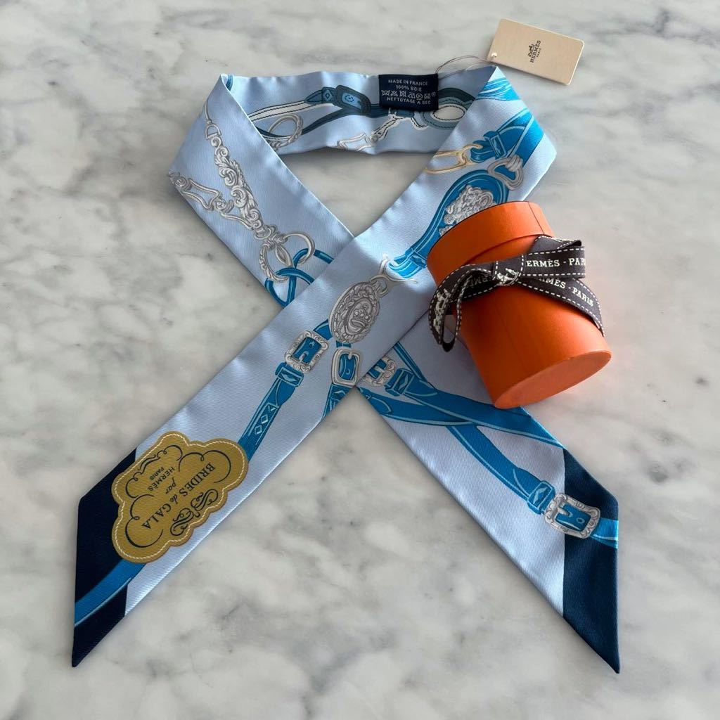 HERMES エルメス ツイリー スカーフ シルク ブリッド・ドゥ HERMES エルメス ツイリー スカーフ シルク ブリッド・ドゥ