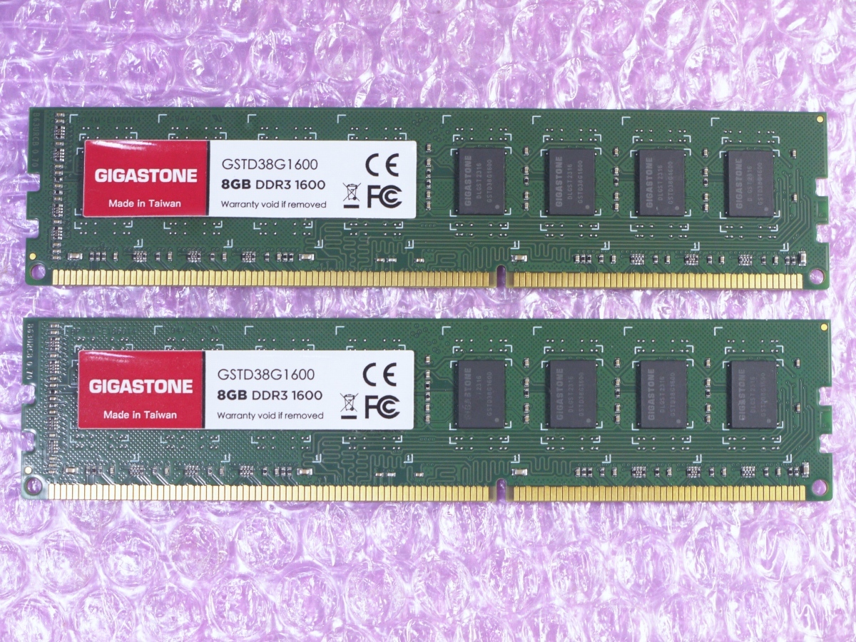 Gigaston DDR3 メモリ PC3-12800 DDR3-1600Mhz 8GB×2枚 16GB _画像1