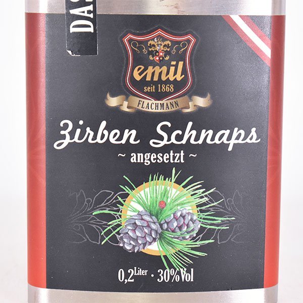 ★エミール ZirbenSchnaps フラスコボトル 200ml/309g 30% オーストリア シュナップス EMIL B180174_画像2