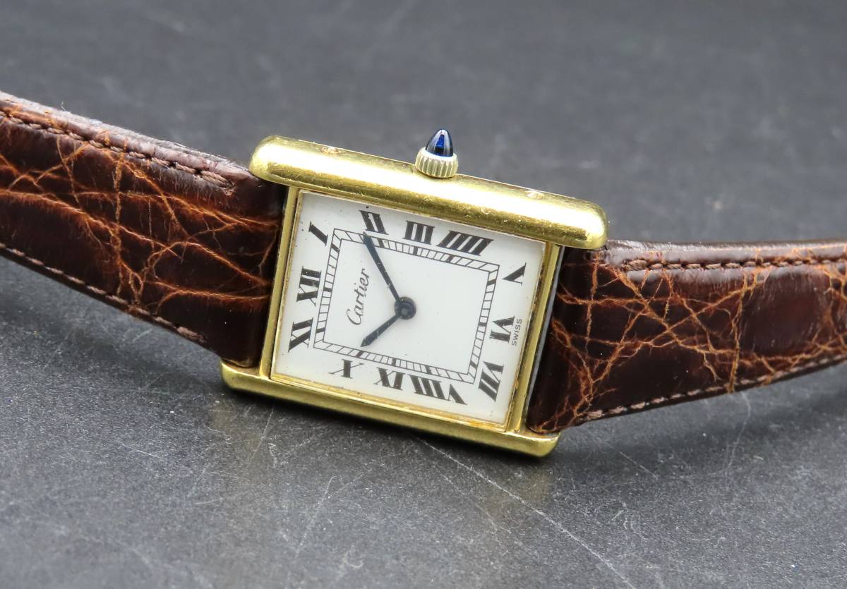 希少 1円～! 稼働品 Cartier カルティエ プレマストタンク LM 4番台 手巻き Cal.2512 ヴィンテージ レディース腕時計 TTKLG4802_画像3