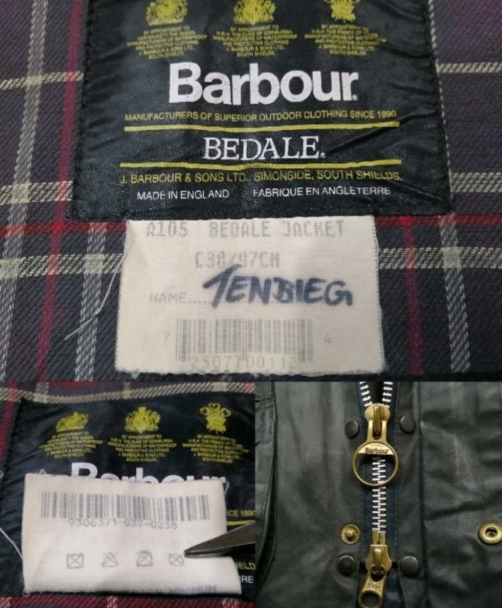 80s 90s Barbour BEDALE vintage バブアー オイルドジャケット ビデイル 3ワラント ビンテージ セージ ビューフォート ブラック c38 _画像8