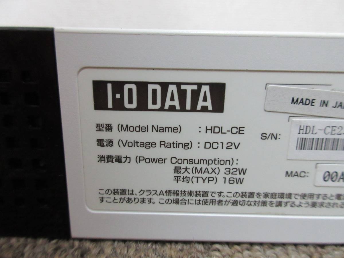 棚19・A3001　I・O　DATA　HDL-CE　2.0　LAN　DISK　ハードディスク　現状品_画像6