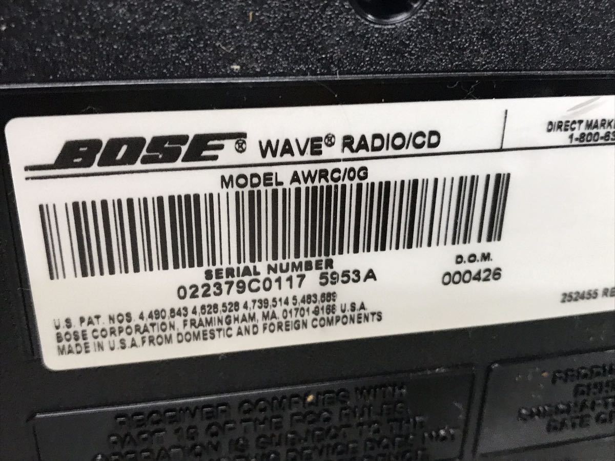 BOSE WAVE RADIO/CD AWRC/0G，CD再生OK，ラジオ受信OK，その他動作未確認　本体のみ，中古現状品（100s）ム_画像5