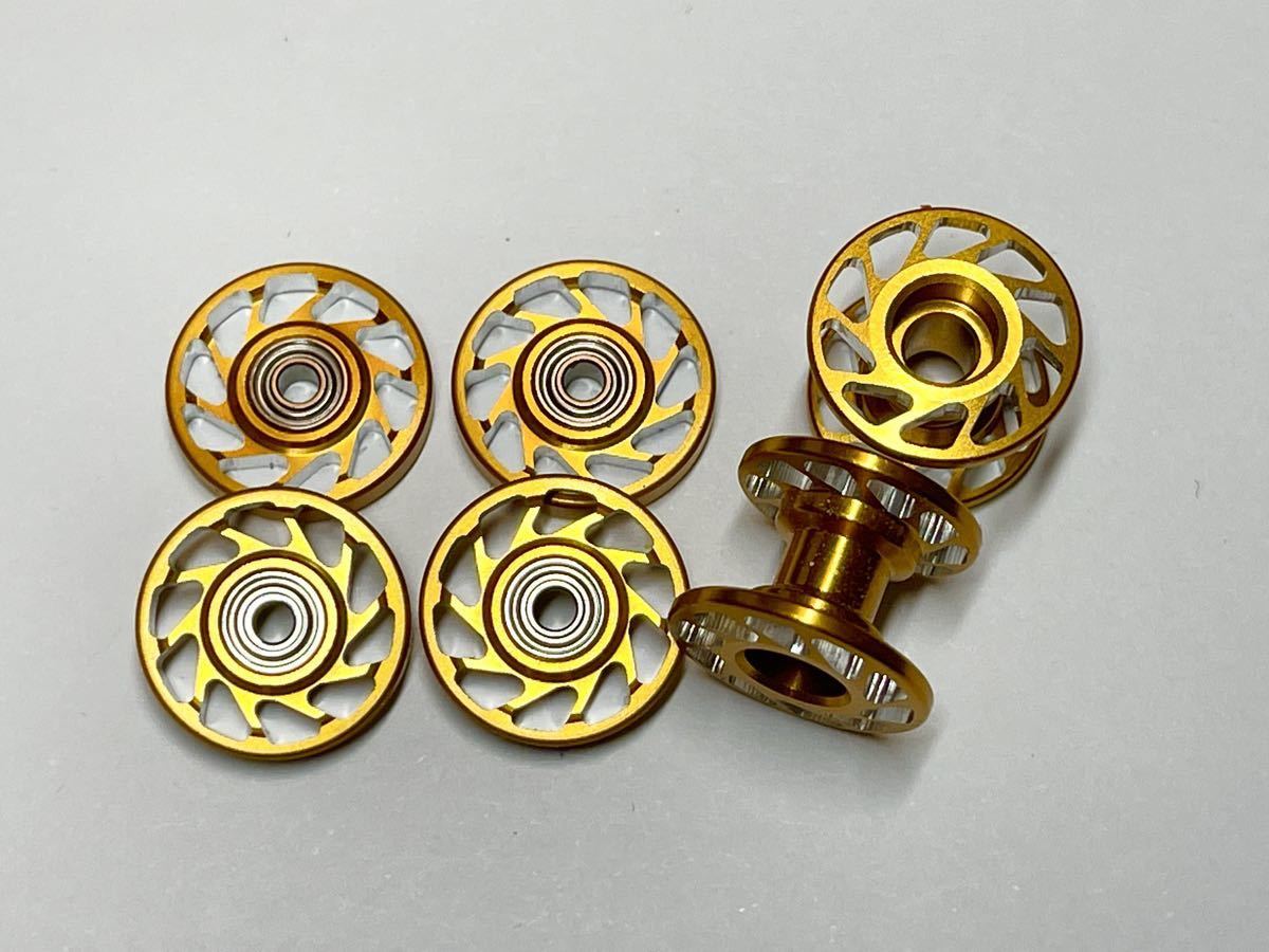 ■□ CNC加工 軽量2段アルミローラー(12-13mm)(ゴールド) 13mmAAセット正規品加工 □■_画像1