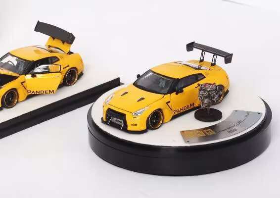 1/64 PGM NISSAN 日産 GTR R35 ROCKET BUNNY ロケバニ　丸台座　黄色_画像6