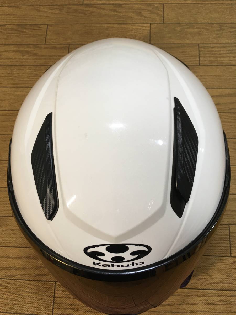 OGK Kabuto RYUKI システムヘルメット ホワイトメタリック色 59-60cm Lサイズ 2020/11製造品 インナーバイザー装備 _画像7