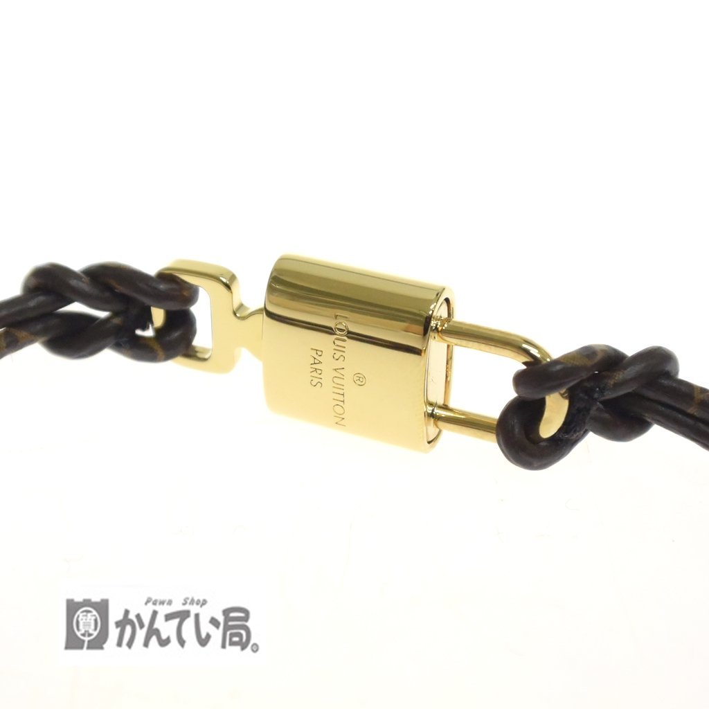  unused goods LOUIS VUITTON Louis * Vuitton M8275E bracele LVpado lock mono g ram leather key Gold metal fittings small . accessory 