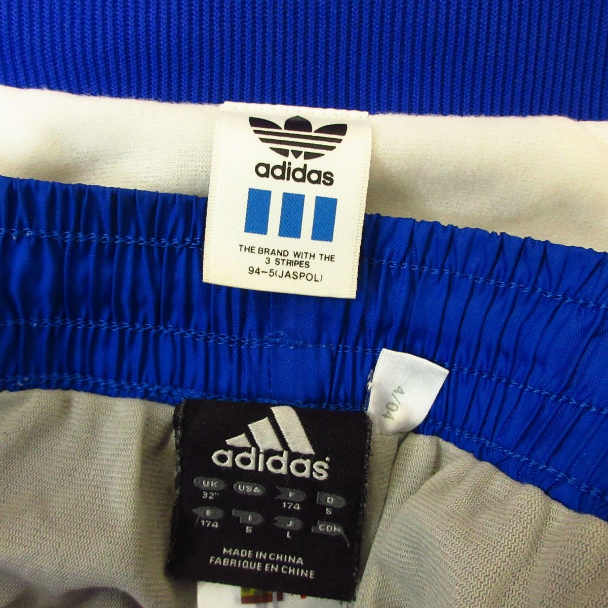 ◎希少 90s！adidas アディダス Lサイズ 上下セット◆厚手 裏起毛 ウィンドブレーカー ジャケット&パンツ◆メンズ 白x赤◆B3394_画像10