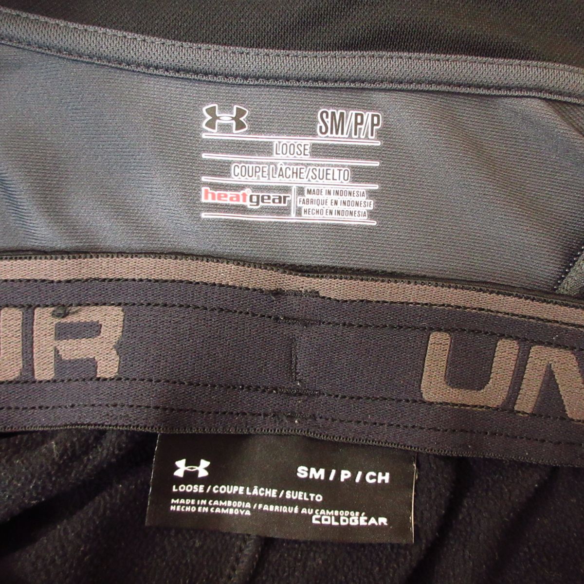 ◎使用少なめ！S 上下セット！UNDER ARMOUR アンダーアーマー◆ジャージ ジャケット&裏フリースパンツ 秋冬◆メンズ 黒◆B3521_画像9