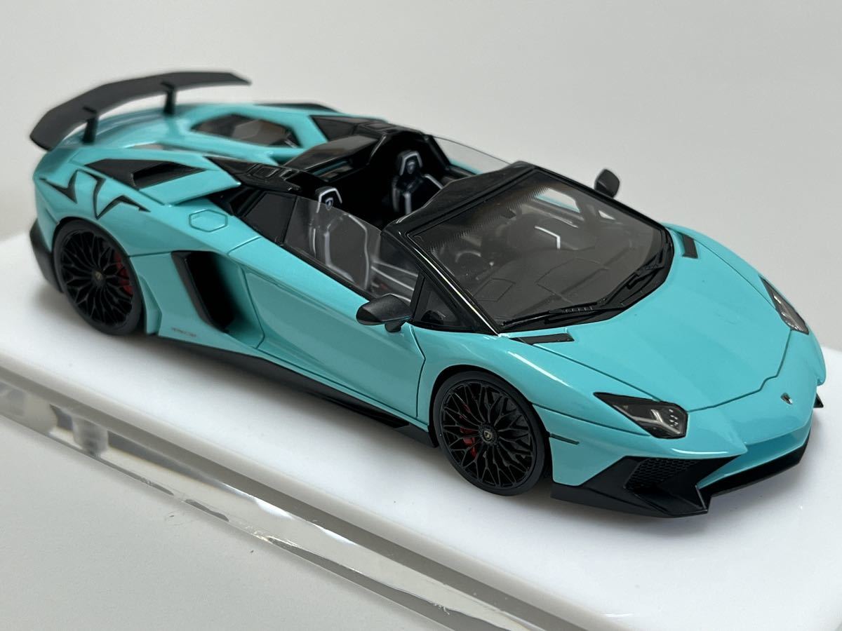 メイクアップ製 アイドロン 1/43 - EM359D- Lamborghini Aventador LP750-4SV Roadster 2015 ミントグリーン色_画像7