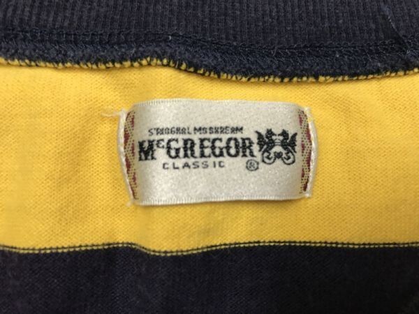 マックレガー McGREGOR ラガー 七分袖Tシャツ チュニック レディース 太ボーダー オールド レトロ アメカジ 3 黄色/紺_画像2