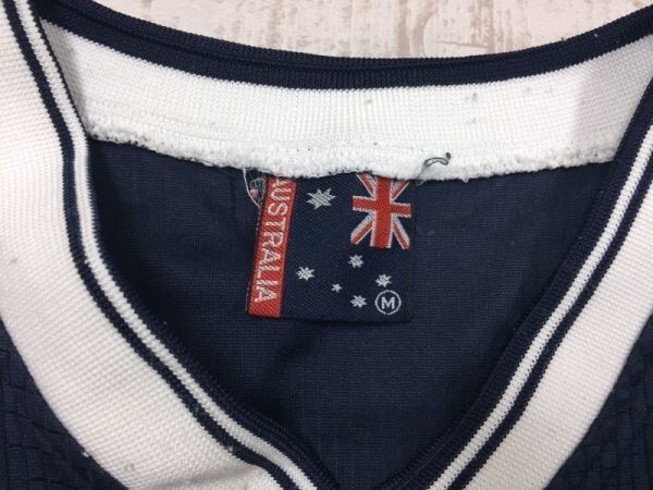 AUSTRALIA オーストラリア オールドサーフ スーベニア Vネック メッシュ素材 半袖Tシャツ カットソー メンズ M 紺_画像2