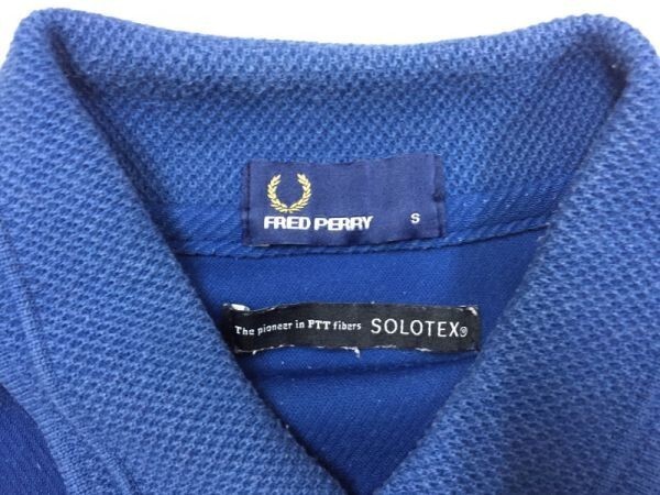  Fred Perry FRED PERRY хит Union производства SOLOTEX спорт Logo вышивка сделано в Японии рубашка-поло с коротким рукавом мужской S синий 