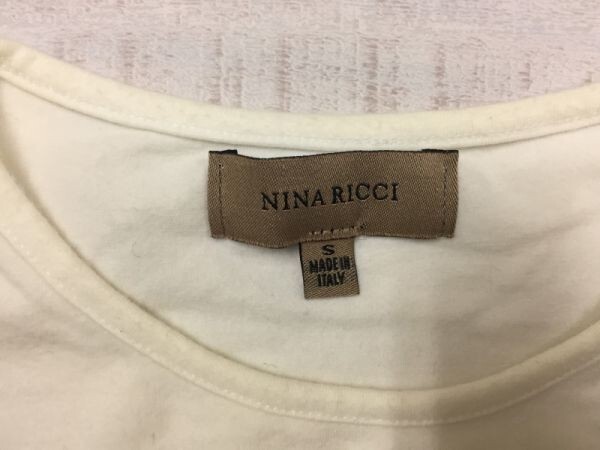 ニーナリッチ NINA RICCI タイト 00's Y2K 古着 無地 半袖Tシャツ トップス カットソー レディース ITALY製 S 生成り_画像2