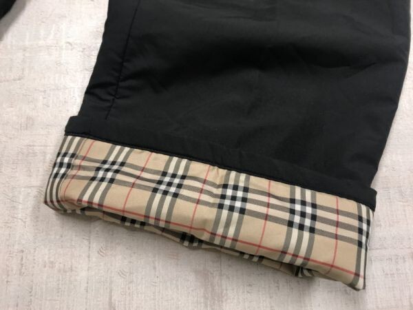 バーバリー ゴルフ BURBERRY GOLF トラッド 裾チェック 中綿パンツ ボトムス レディース 日本製 ポリエステル100% 三陽商会記載あり L 黒_画像3