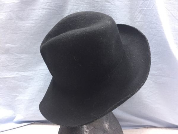 ITALY製 HAT&DREAMS ハットアンドドリームス VECCHI ローズバッド フェルト ハット 中折れ帽 帽子 メンズ ウール100% 黒_画像3