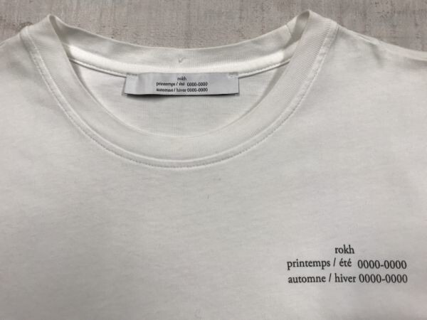 ロク rokh ロゴプリント シンプル モード デザイナーズ ベーシック 半袖Tシャツ レディース 白_画像2