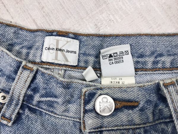 カルバンクライン Calvin Klein LOOSE FIT アイスウォッシュ 90s ネオグランジ ジーンズ デニム パンツ メンズ ジップフライ 29 青_画像2