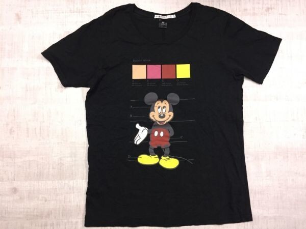 ユニクロ UNIQLO ×アンダーカバー UNDERCOVER Disney ミッキー ストリート キャラプリント 半袖Tシャツ メンズ 綿100% XL 黒_画像1