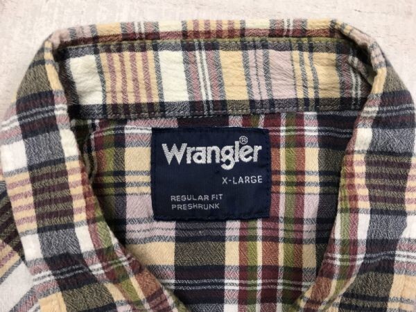 ラングラー Wrangler 半袖シャツ メンズ マドラスチェック柄 フラップポケット オールド アメカジ XL マルチカラー_画像2