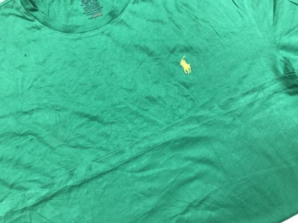 ポロ ラルフローレン POLO Ralph Lauren 半袖Tシャツ メンズ ロゴ刺繍 オールド シンプル アメカジ L 緑_画像3