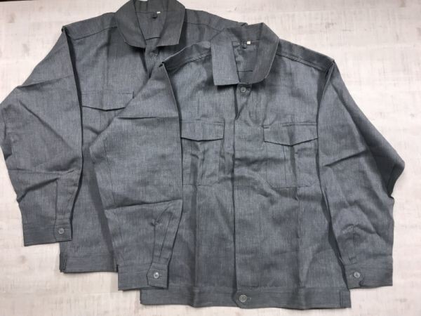  Showa Retro Old working clothes ratio wing tsu il work shirt jacket 2 point set men's LL gray 