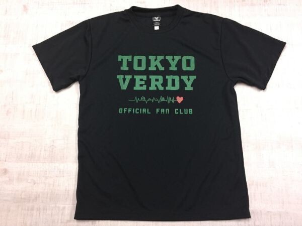 TOKYO VERDY 東京ヴェルディ 公式 ファンクラブ サッカー Jリーグ 半袖Tシャツ カットソー メンズ ポリエステル100% L 黒_画像1