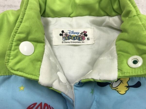 ディズニー Disney BABIES キッズ ベビー 赤ちゃん 子供服 ミッキー ミニー プルート 総柄 中綿ベスト キッズ ポリエステル100% 95 青/緑_画像2