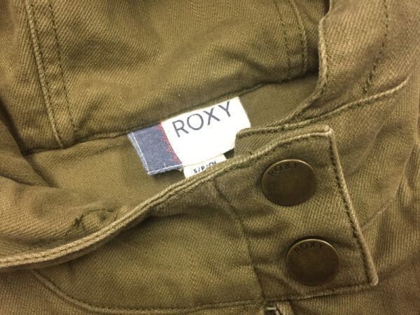 ロキシー ROXY アメカジ サーフ チロリアンテープ ジップアップ パーカー ジャケット レディース インド製 コットン混合 S カーキ_画像2