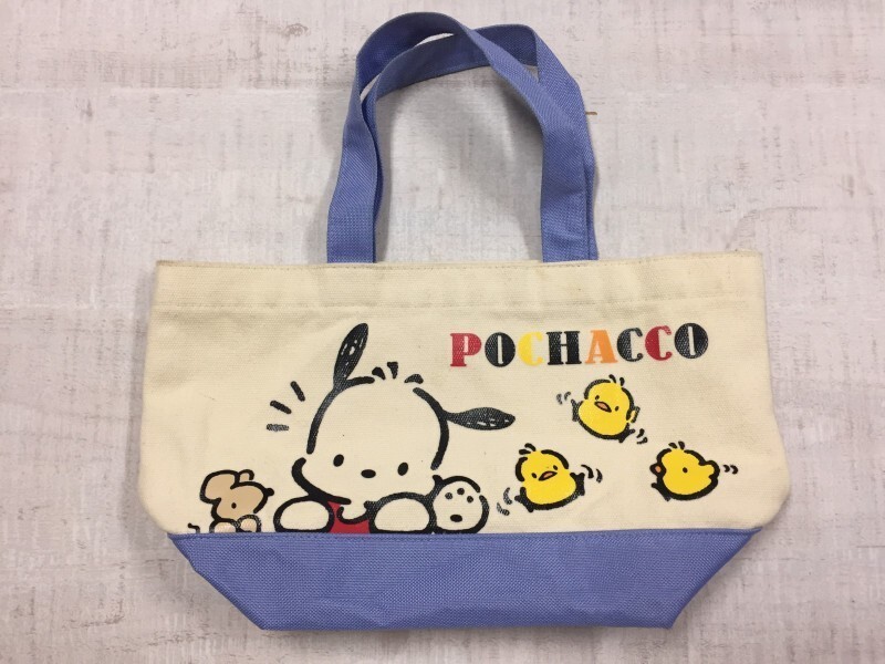 サンリオ Sanrio 平成レトロ オールド ポチャッコ POCHACCO キャンバス ランチ トートバッグ レディース 内ポケット 白/紫_画像1