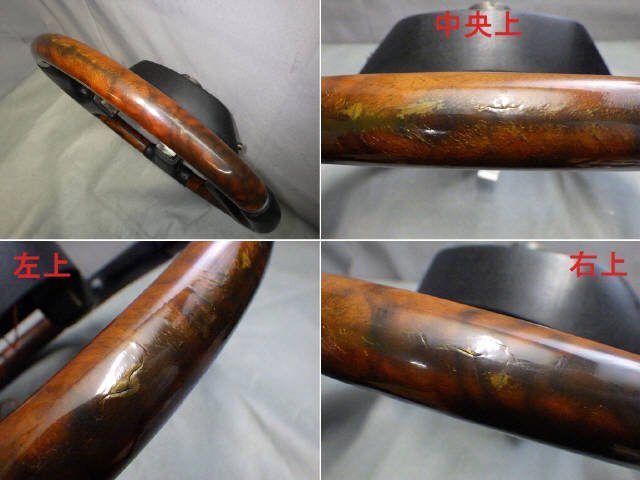 H20 year Copen L880K steering wheel air bag lack of MOMO wood leather combination steering wheel original [ZNo:05009644]