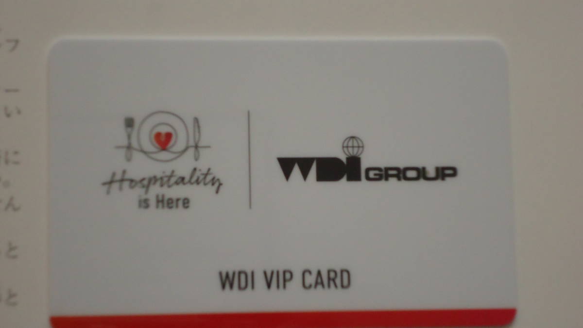 ★ WDI VIP CARD 株主優待 20％ 割引カード★_画像1