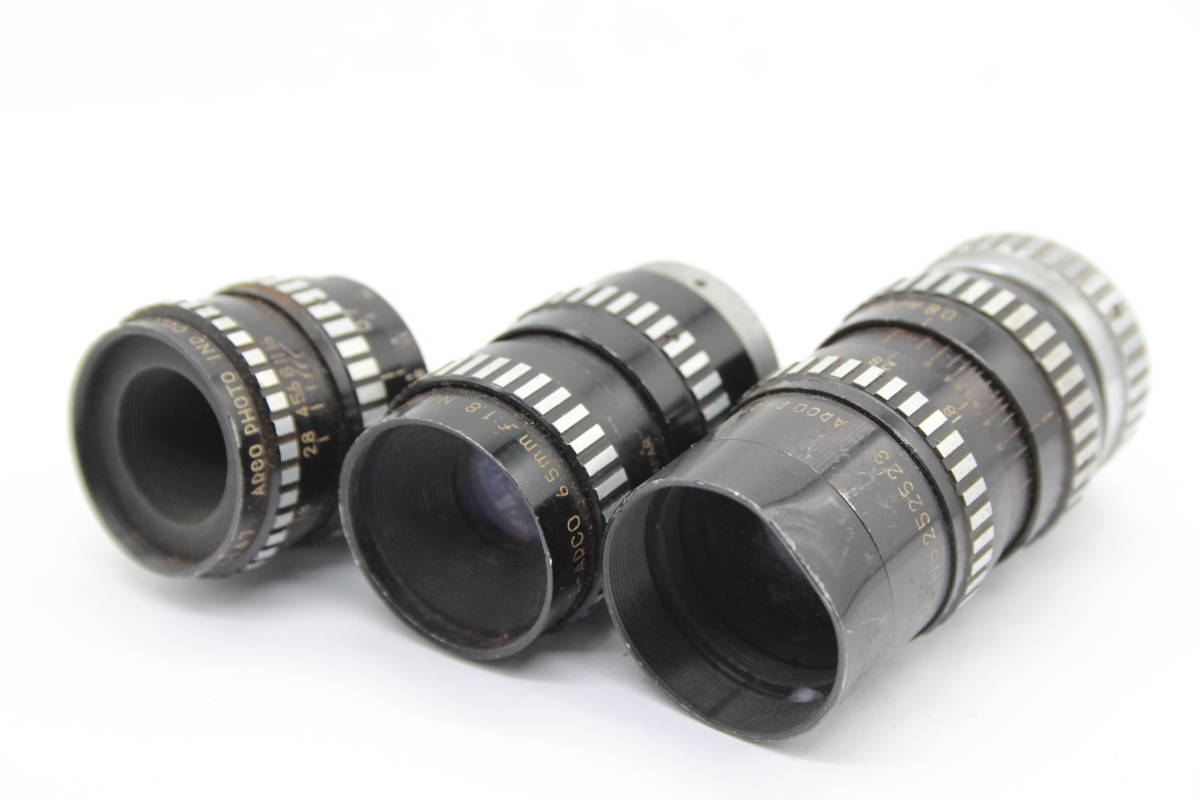 【訳あり品】 【レンズ3点まとめ】Cine-Arco 38mm F1.8 6.5mm F1.8 13mm F1.8 シネレンズ s6654