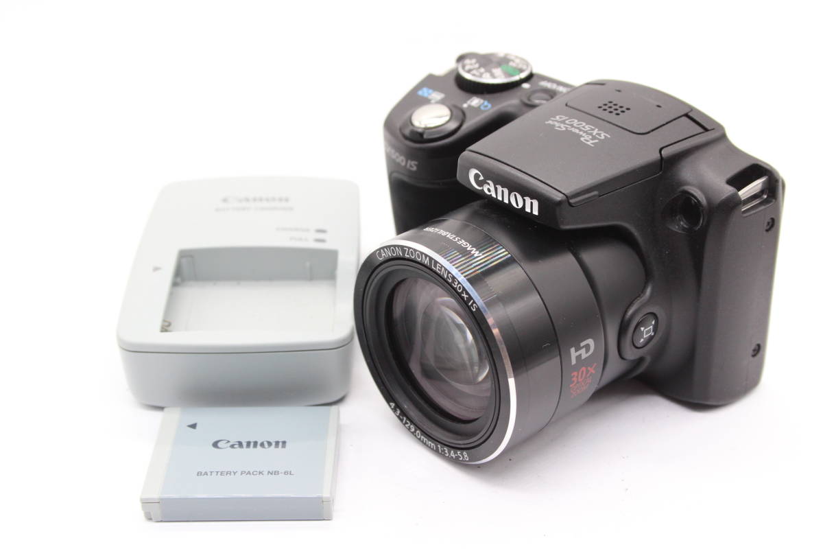 【美品 返品保証】 キャノン Canon PowerShot SX500 IS 30x バッテリー チャージャー付き コンパクトデジタルカメラ s6701の画像1