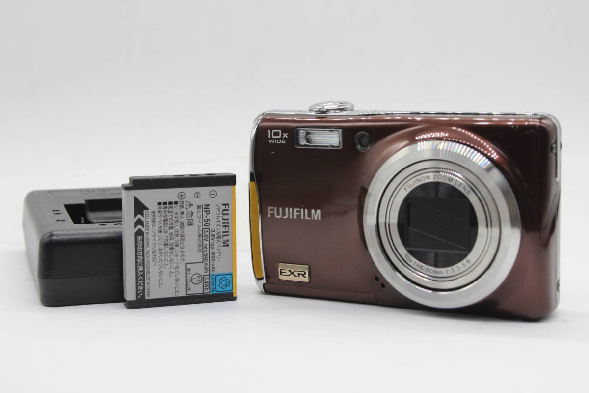 【返品保証】 フジフィルム Fujifilm Finepix F70EXR ブラウン 10x バッテリー チャージャー付き コンパクトデジタルカメラ s6780_画像1