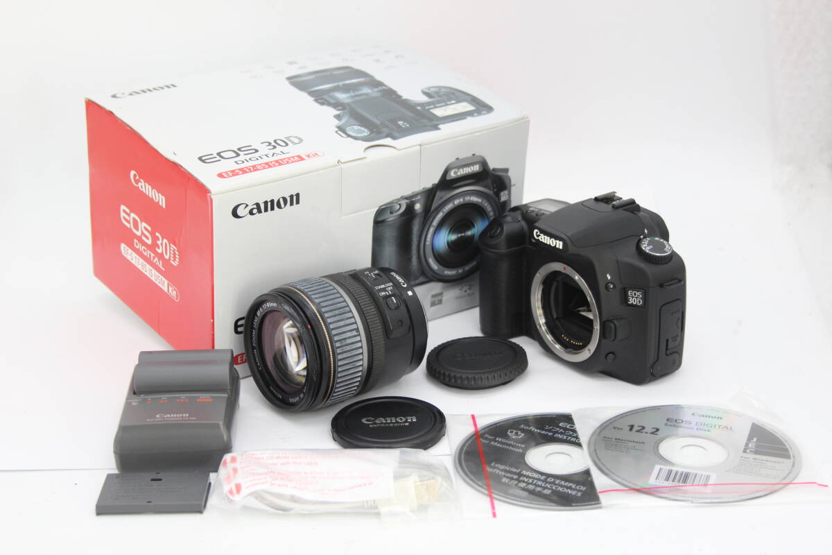 【返品保証】 【元箱付き】キャノン Canon EOS 30D EF-S 17-85mm F4-5.6 バッテリー チャージャー付き デジタル一眼 s7010_画像1