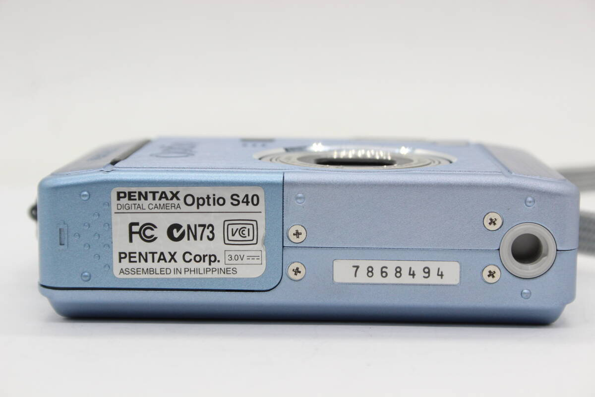 【美品 返品保証】 【便利な単三電池で使用可】ペンタックス Pentax Optio S40 ブルー 3x 元箱付き コンパクトデジタルカメラ s7036_画像7