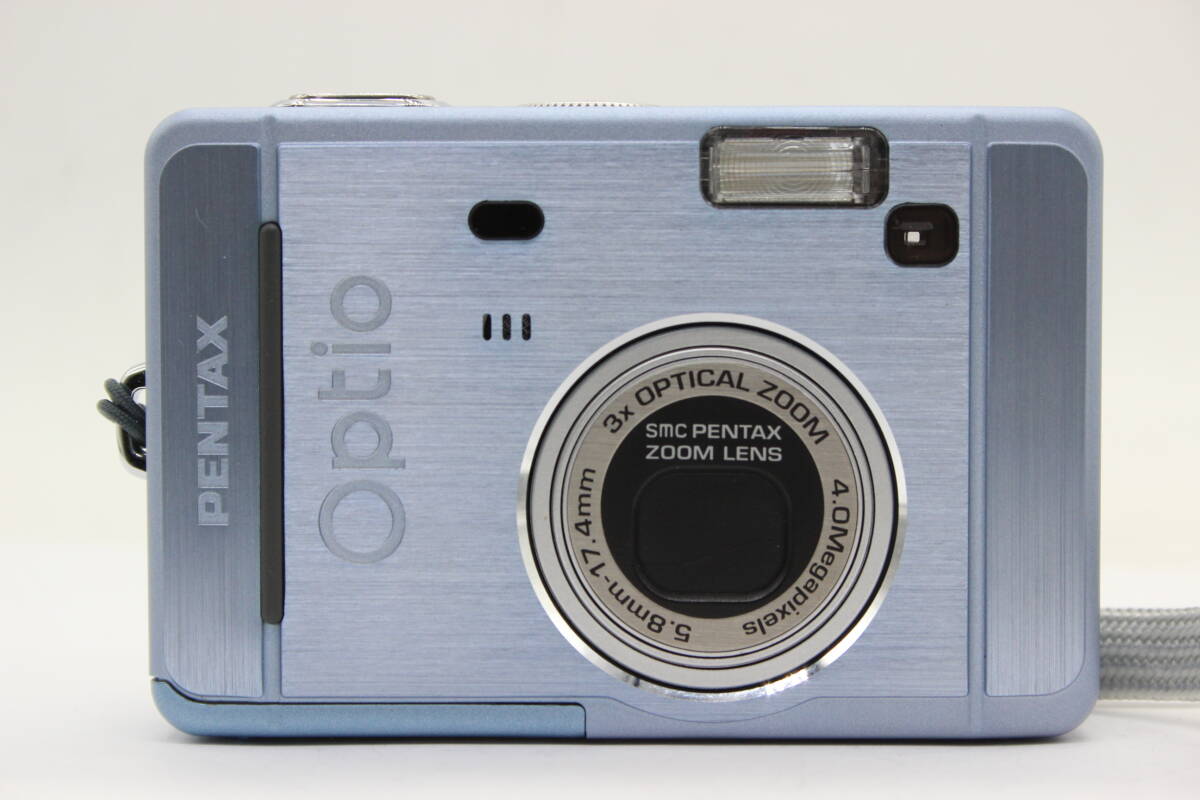 【美品 返品保証】 【便利な単三電池で使用可】ペンタックス Pentax Optio S40 ブルー 3x 元箱付き コンパクトデジタルカメラ s7036_画像2