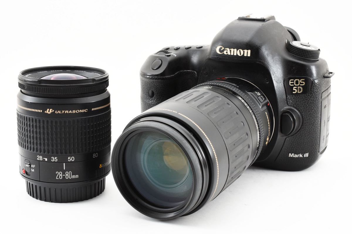 デジタル一眼レフカメラ Canon EOS 5D Mark III標準&望遠ダブルレンズセット/EF 28-80㎜1:3.5-5.6III/EF100-300㎜1:4.5-5.6☆1115