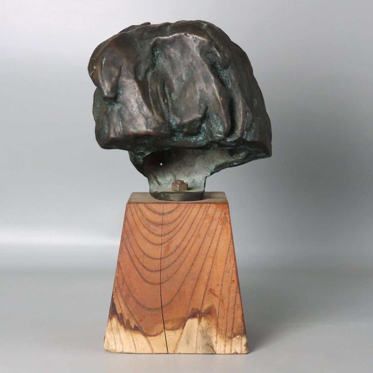 【宙】彫刻家 オーギュスト・ロダン Auguste Rodin「バルザックの頭部」銅製彫刻 高34.3cm 4941g 台付 ブロンズ オブジェ C1NIS13.iq.2.1.D_画像3