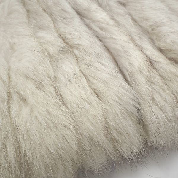 S4-FA001 フォックスファー FOX リアルファー 最高級毛皮 ハーフコート 毛質柔らか ホワイト ブラウン M レディース_画像4