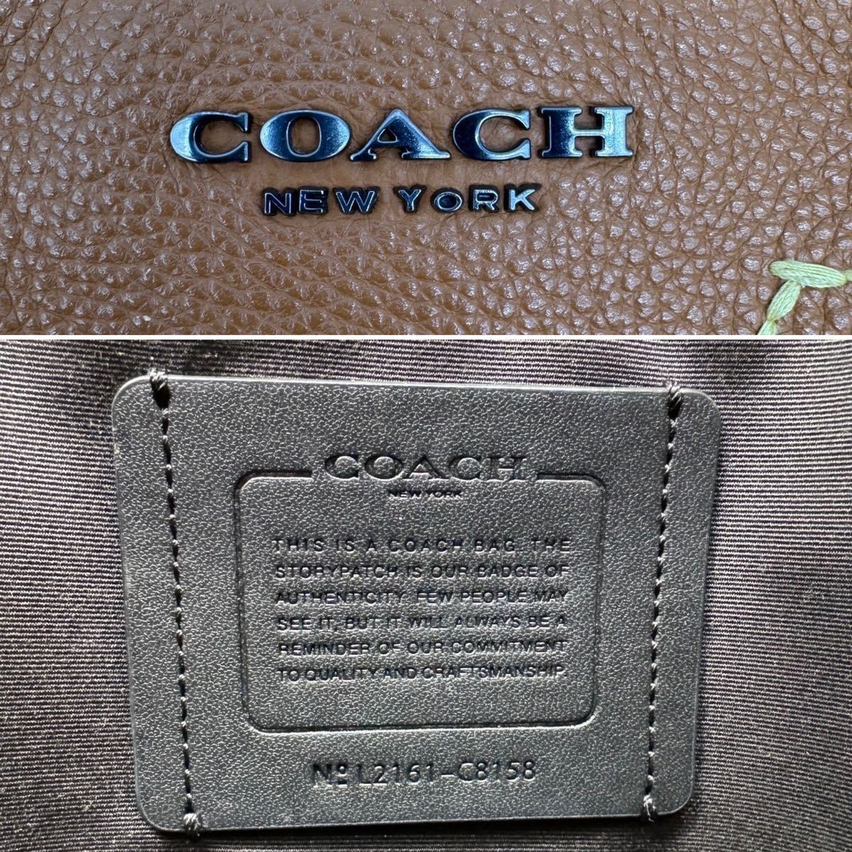 1595【超希少】COACH コーチ トートバッグ ハンドバッグ ビジネス 通勤鞄 2way 肩掛け ハドソン エンブロイダリー 刺繍 A4可能 大容量 本革_画像10