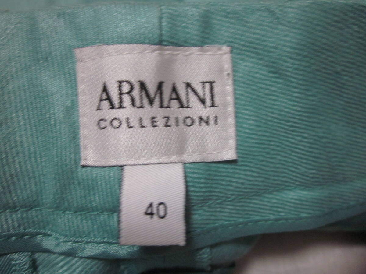 ☆☆☆【 3/25・大幅値下げ 】ARMANI COLLEZIONI アルマーニ・コレツィオー二：アンクルリネンパンツ：正規品・サイズ表示 40：送料無料_メーカータグ＆サイズ表示