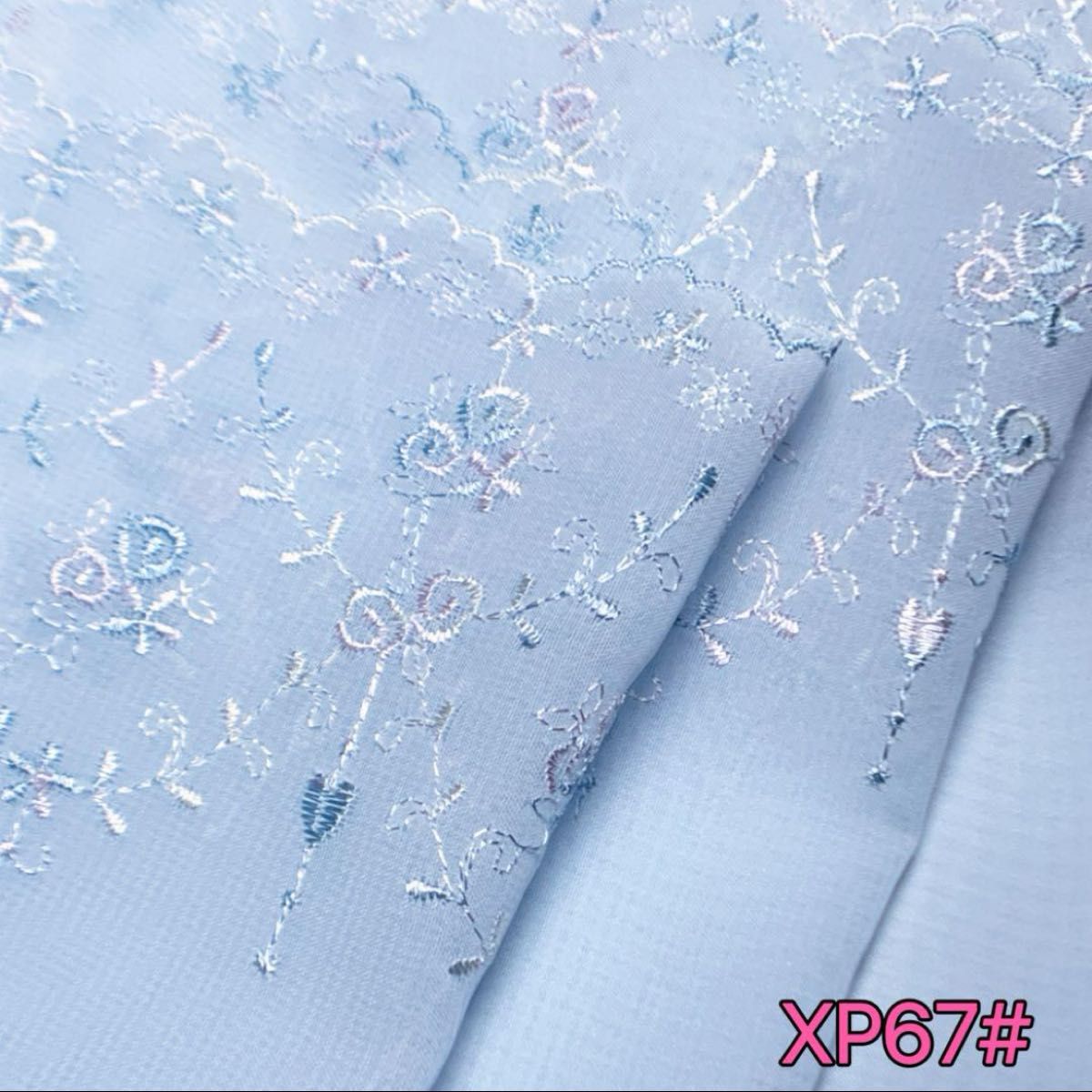 ★新品★XP67# パステル糸　アンティーク　刺繍　シフォンレース　人形　ペット