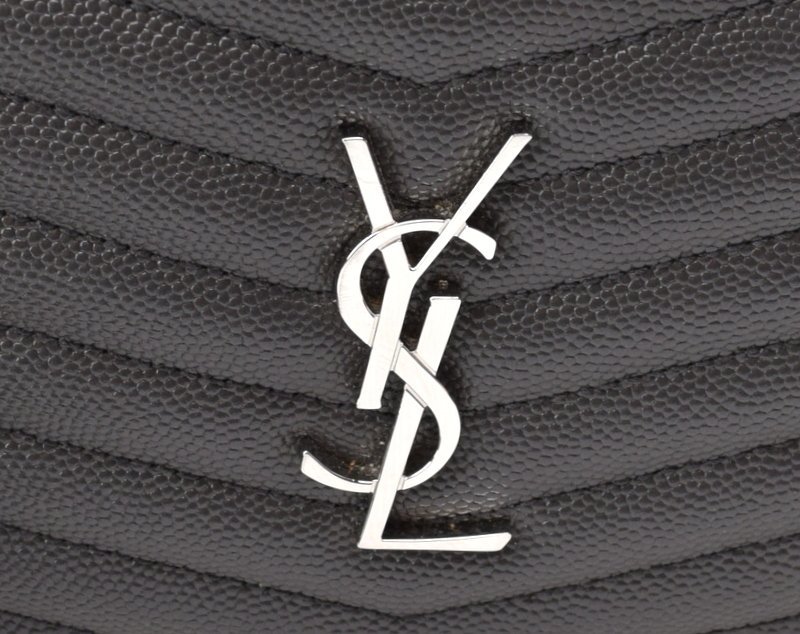 極美品 SAINT LAURENT PARIS サンローランパリ【ルー フリンジ チェーン・ショルダーバッグ 612579 グレー×シルバー金具】YSL_画像5