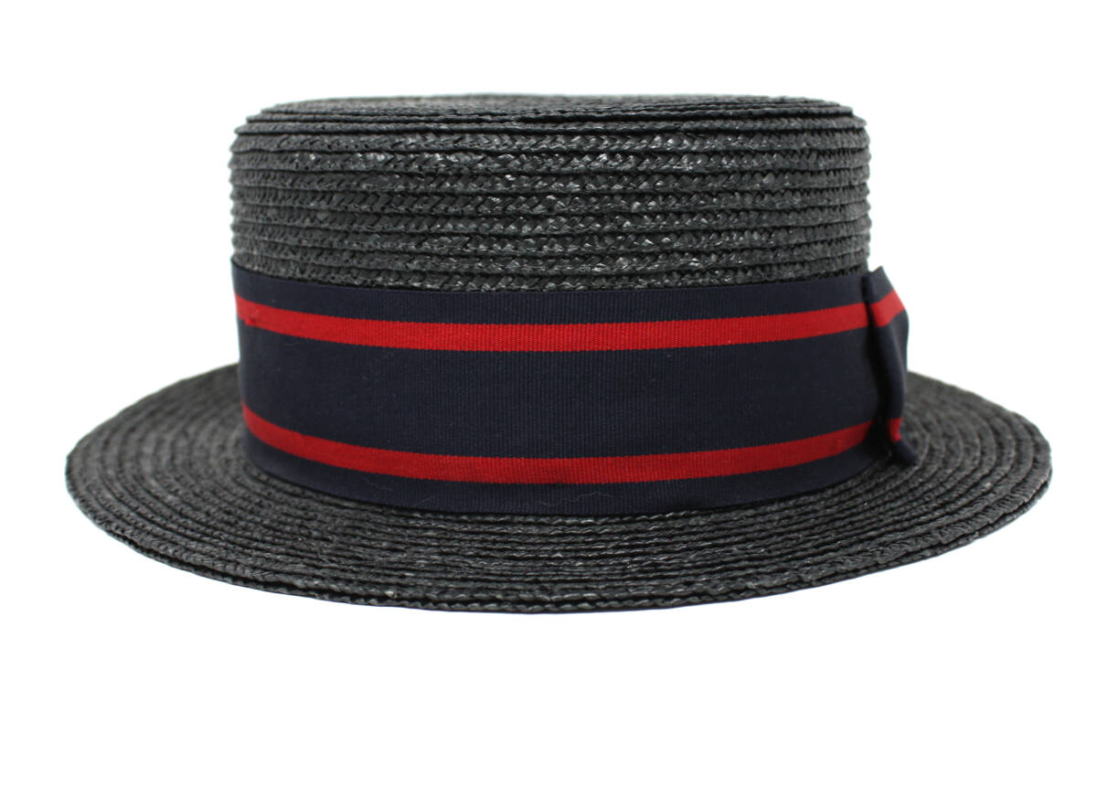 UNUSED アンユーズド Blade ribbon hat ブレードリボンハット ストローハット カンカン帽 00(57.0cm)_画像1